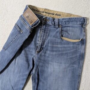 Duluth Jeans Mens 36x34 Blue Duluth Coolmax flex Ballroom Stretch Relaxed Fit